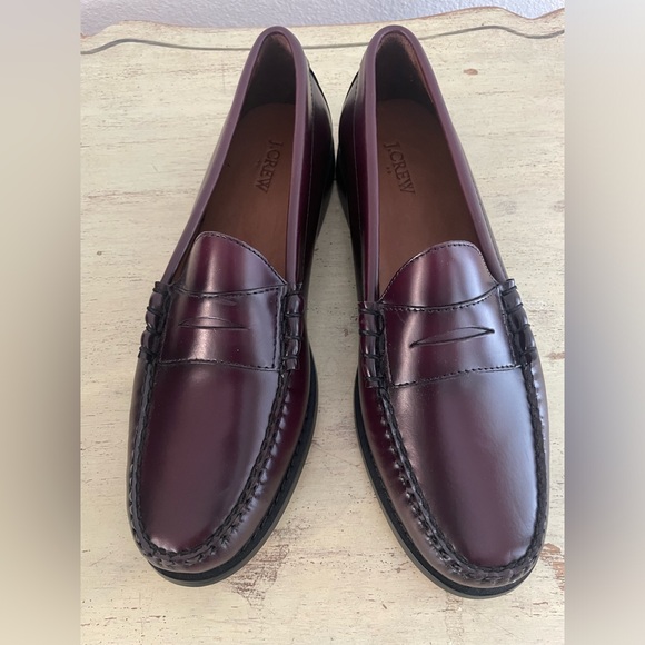 J. CREW Classic Leather Penny Loafer in Wine Size 10 1/2 M $198 BS114 - Picture 5 of 10